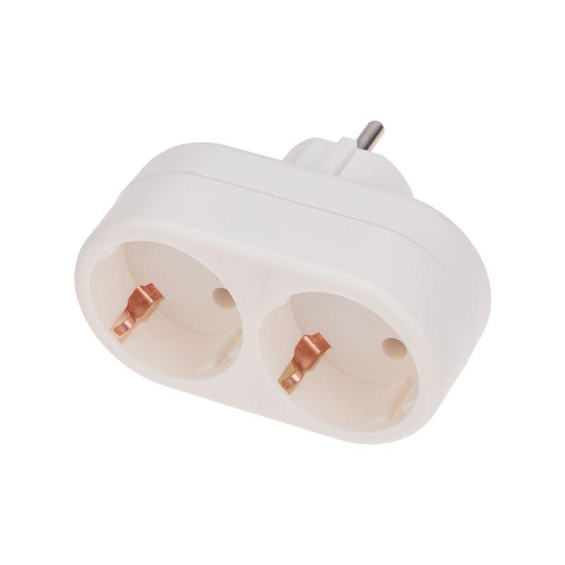 Двойник электрический 16 А с заземл. бел. Rexant 11-1075