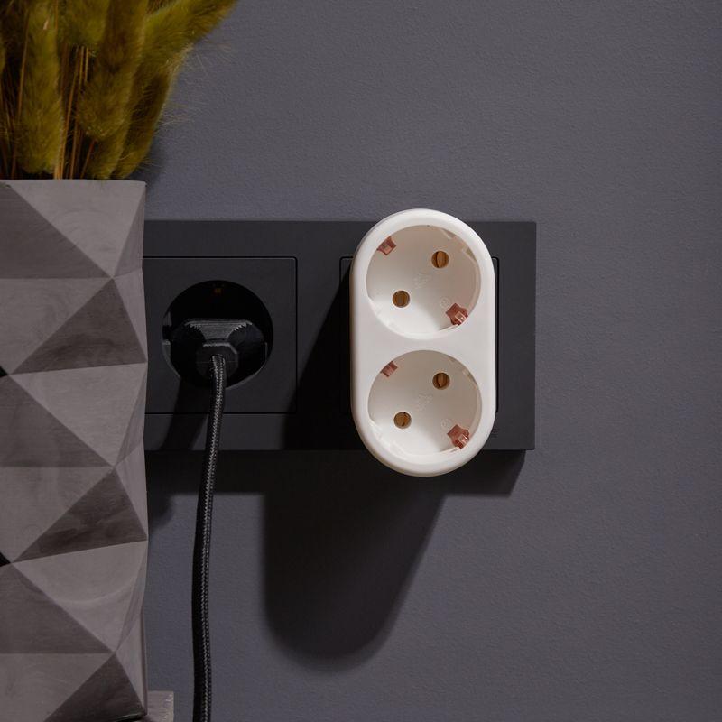 Двойник электрический 16 А с заземл. бел. Rexant 11-1075