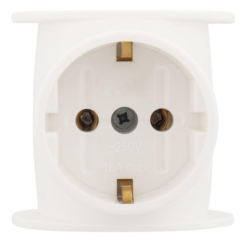 Тройник электрический универсальный 16А одно гнездо с заземл. бел. Rexant 11-1080