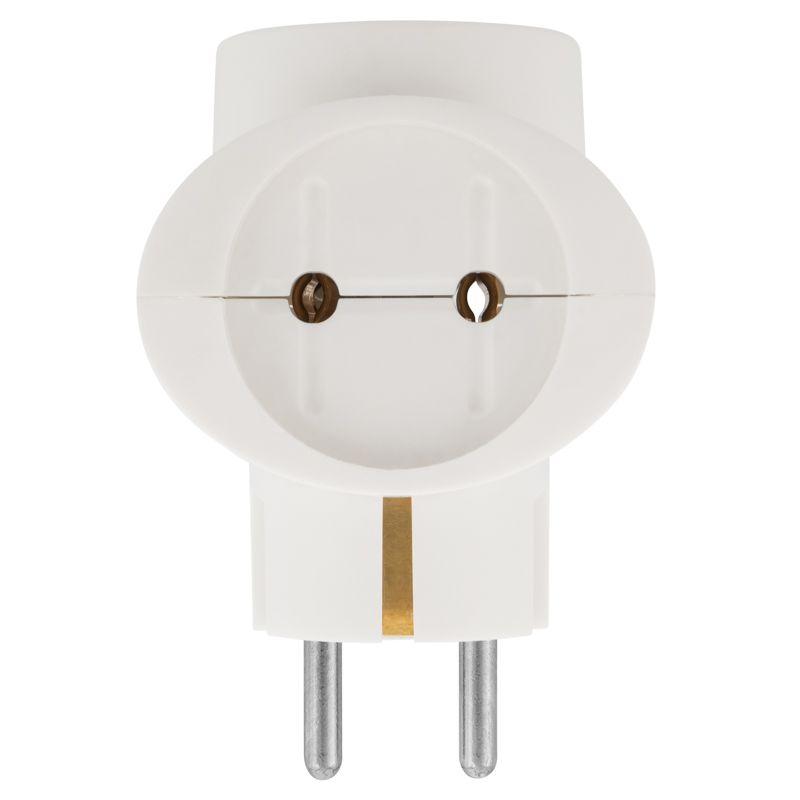 Тройник электрический универсальный 16А одно гнездо с заземл. бел. Rexant 11-1080