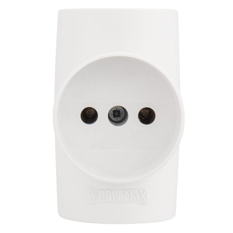 Тройник электрический 16А без заземл. бел. Rexant 11-1077