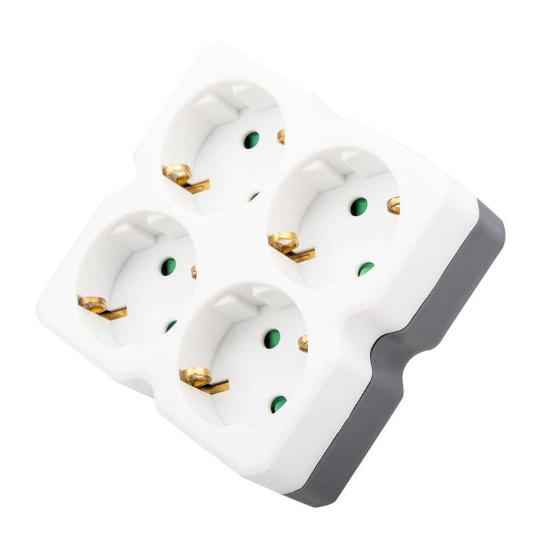 Четверник электрический 16А с заземл. бел. Rexant 11-1073