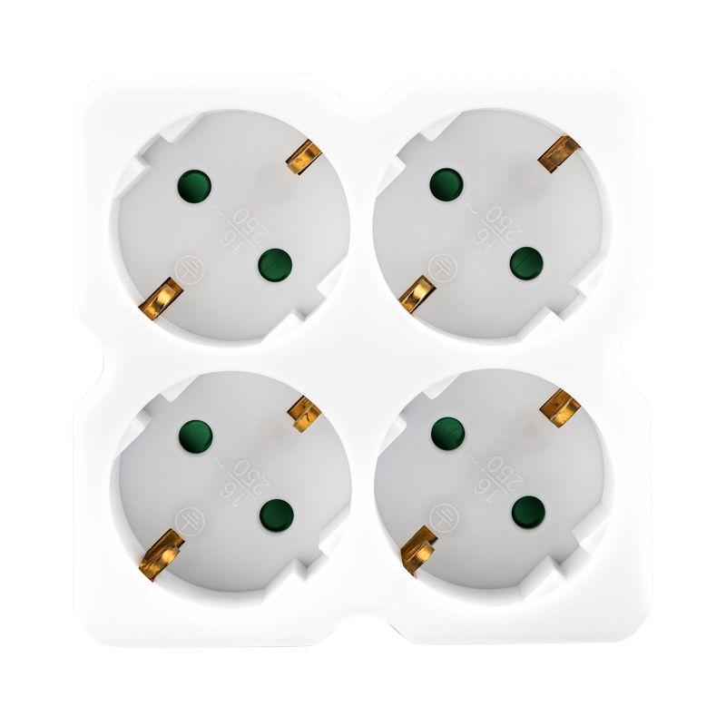 Четверник электрический 16А с заземл. бел. Rexant 11-1073