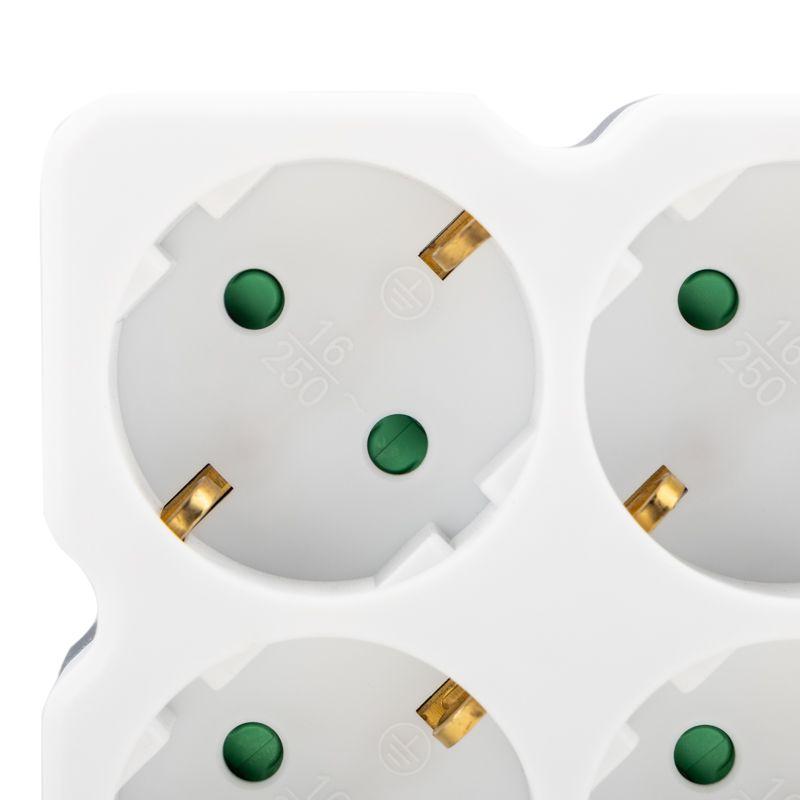 Четверник электрический 16А с заземл. бел. Rexant 11-1073