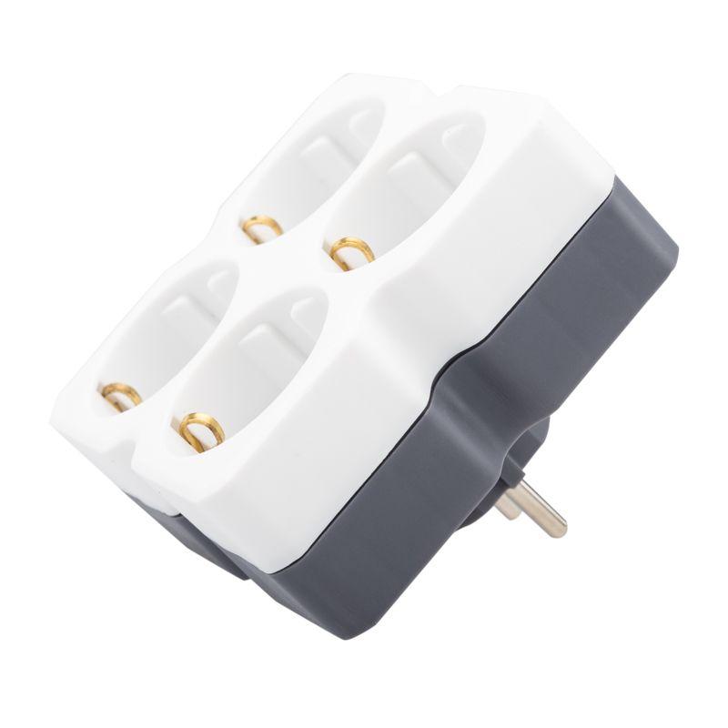 Четверник электрический 16А с заземл. бел. Rexant 11-1073