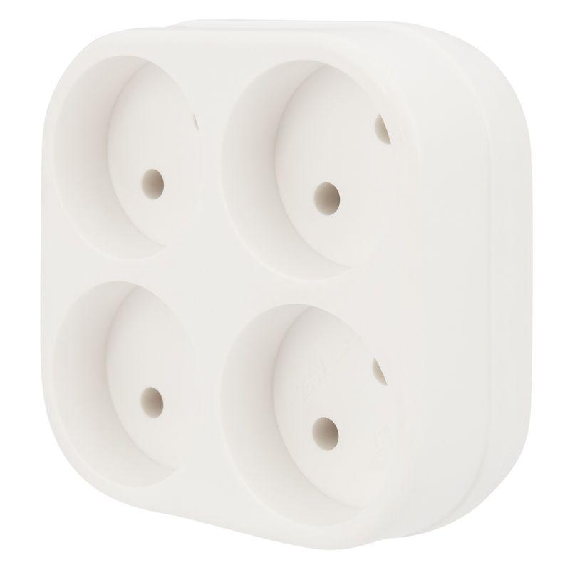 Четверник электрический 6-10А без заземл. бел. Rexant 11-1072