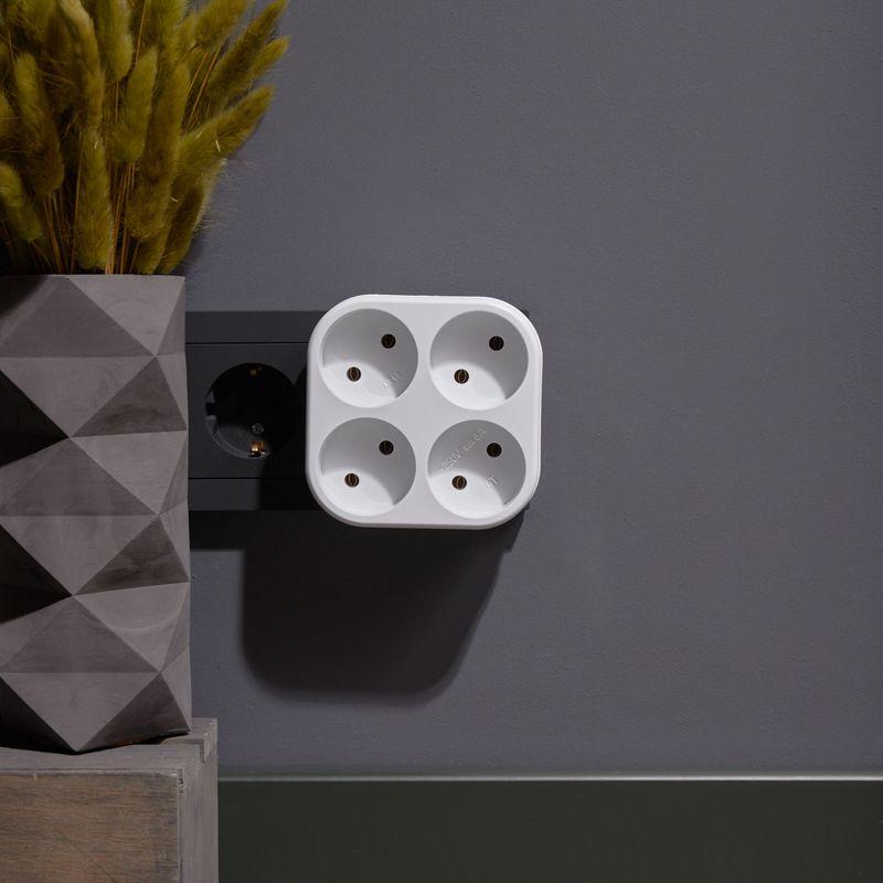 Четверник электрический 6-10А без заземл. бел. Rexant 11-1072