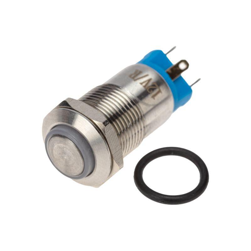 Кнопка антивандальная d12 12В без фикс. (2с) (ON)-OFF красн. Rexant 36-3210