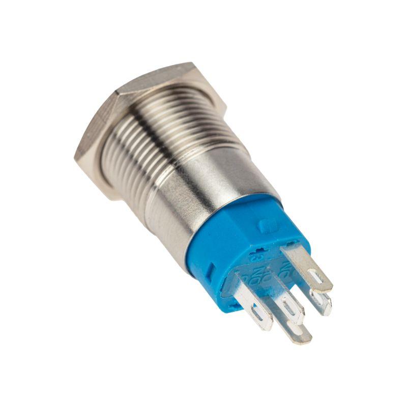 Кнопка антивандальная d16 250В без фикс. (5с) (ON)-OFF плоская подсветка красн. power Rexant 36-3243