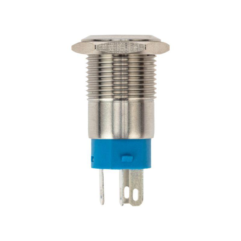 Кнопка антивандальная d16 250В без фикс. (5с) (ON)-OFF плоская подсветка красн. power Rexant 36-3243