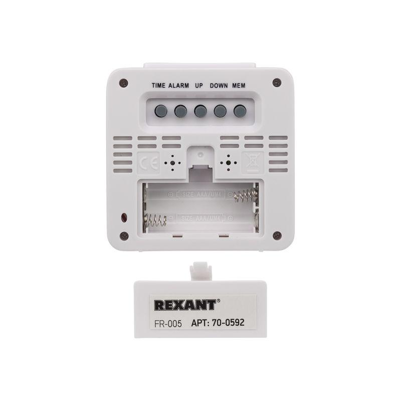 Термометр электронный с часами и беспроводным выносным датчиком (блист.) Rexant 70-0592