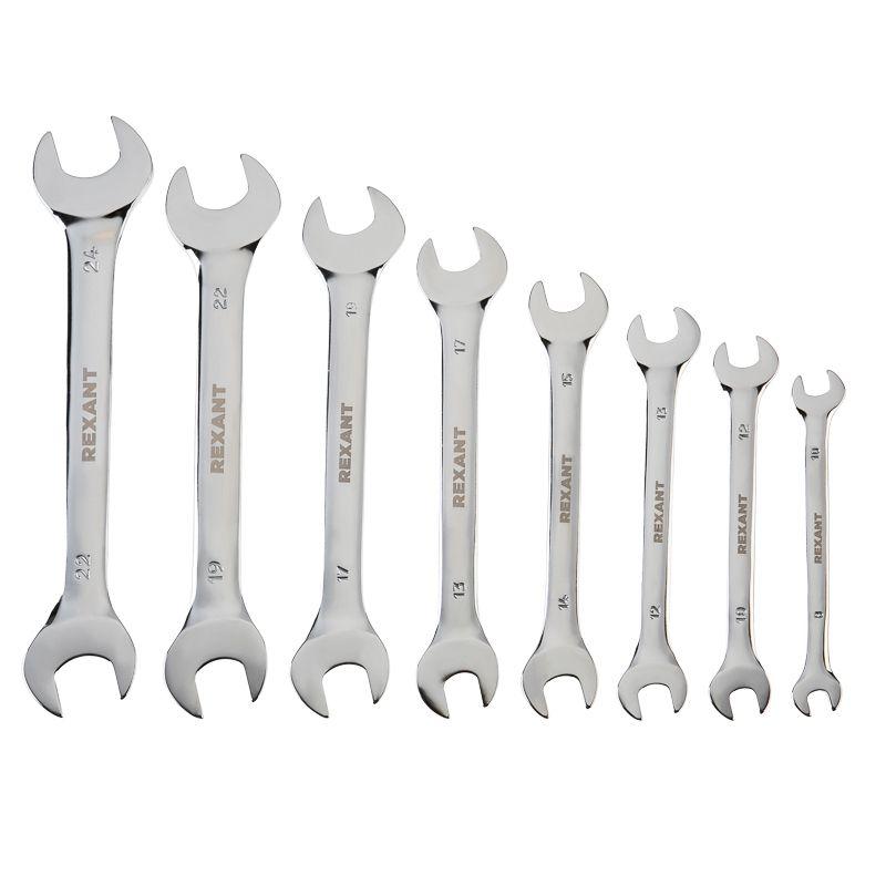 Набор ключей рожковых 8-24мм 8 предметов Rexant 12-5844