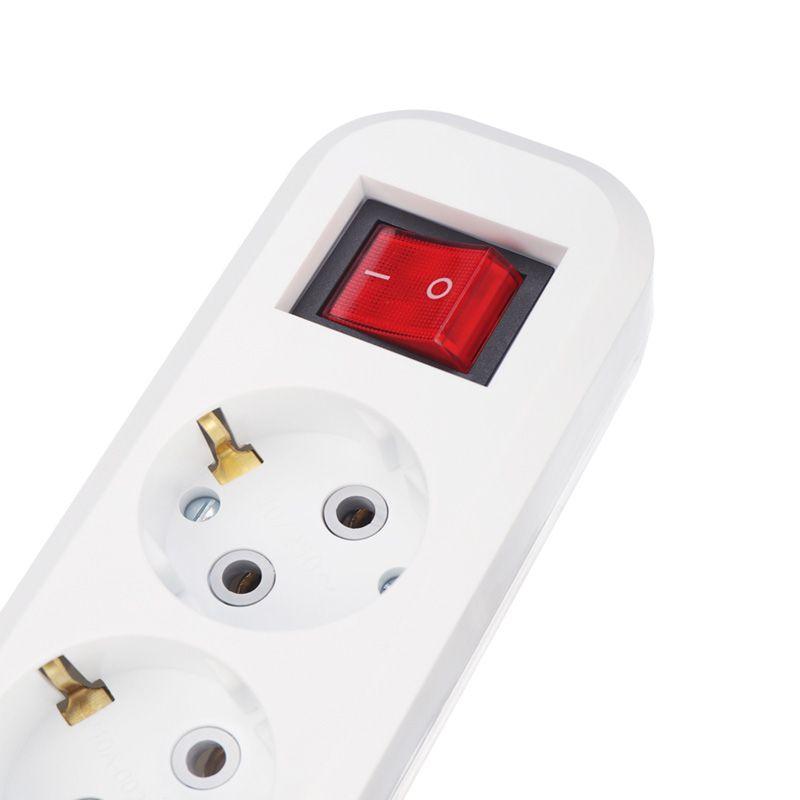 Колодка 3-м с кнопкой с заземл. Rexant 11-8706