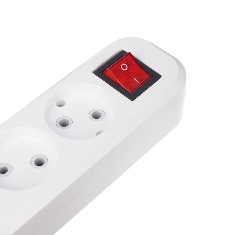 Колодка 3 гнезда с кнопкой без заземл. Rexant 11-8705