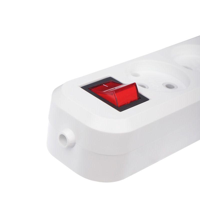 Колодка 3 гнезда с кнопкой без заземл. Rexant 11-8705