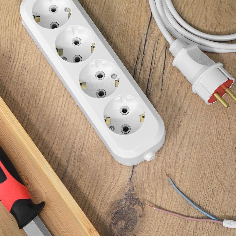 Колодка 4-м с заземл. Rexant 11-8707