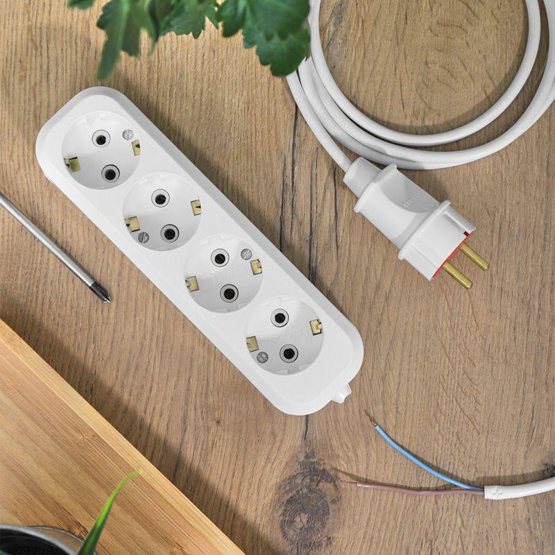 Колодка 4-м с заземл. Rexant 11-8707