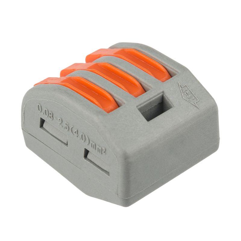 Клемма универсальная многоразовая 3-проводная 0.08-2.5(4)кв.мм (уп.50шт) Rexant 07-5253-4