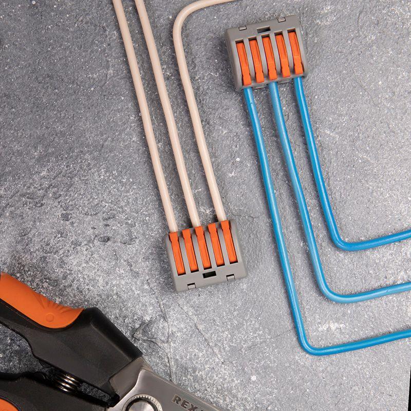 Клемма универсальная многоразовая 5-проводная 0.08-2.5(4)кв.мм (уп.40шт) Rexant 07-5255-4