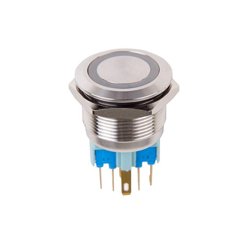 Кнопка антивандальная d22 250В с фикс. (6с) ON-OFF/OFF-ON подсветка красн. блист. Rexant 06-0377-B