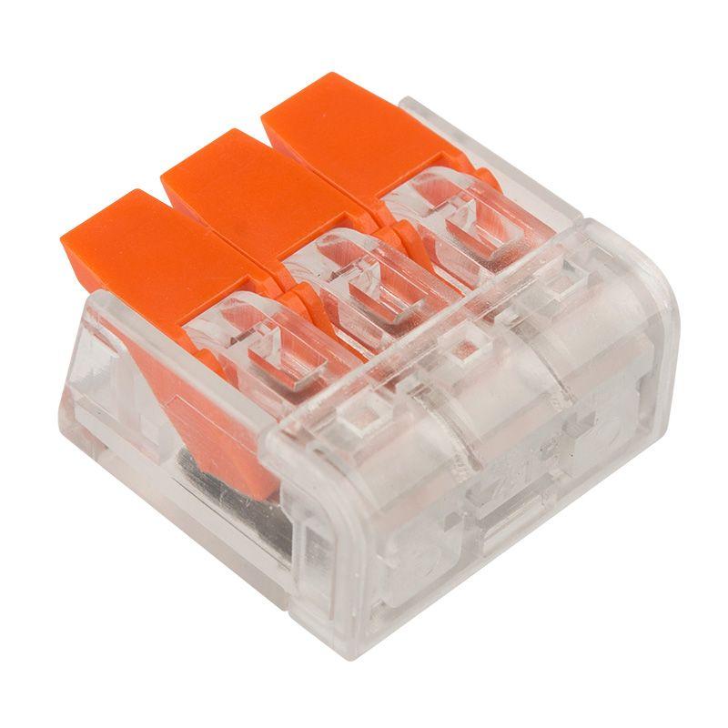 Клемма компактная многоразовая 3-проводная 0.14-4.0 кв.мм (уп.50шт) Rexant 07-5203