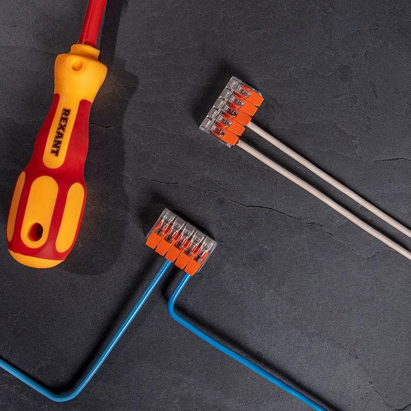 Клемма компактная многоразовая 5-проводная 0.14-4.0 кв.мм (уп.40шт) Rexant 07-5205