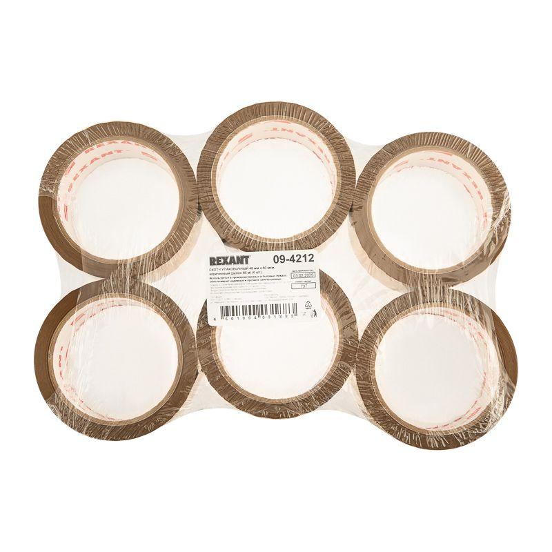 Скотч упаковочный 48ммx66м 50мкм корич. Rexant 09-4212