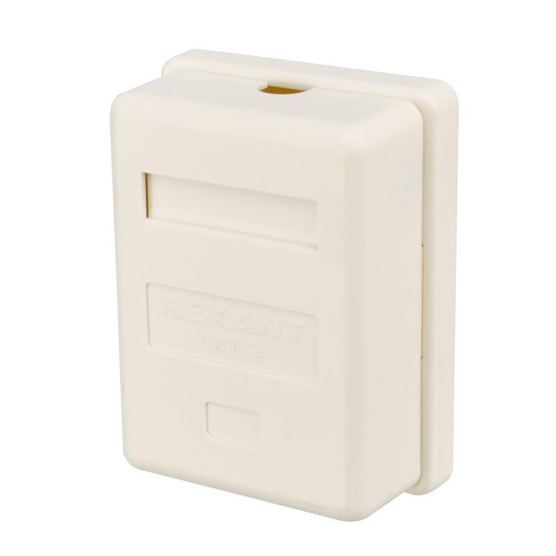 Розетка компьютерная 1-м ОП RJ45 CAT 5E бел. REXANT 03-0121