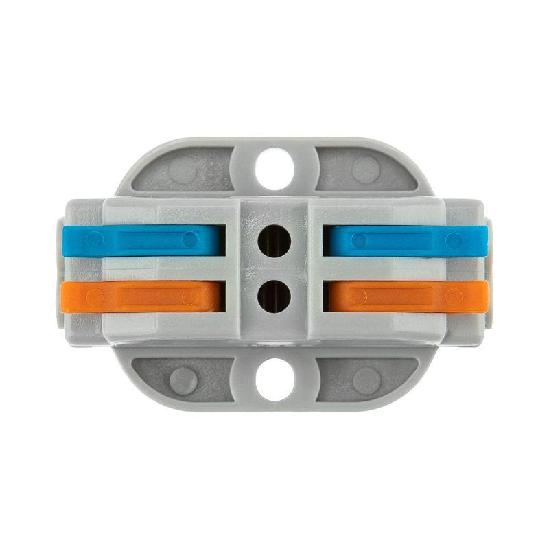 Клемма строительно-монтажная СМК проходная 2п 0.08-4кв.мм с монтажной площадкой сер. (блист.5шт) Rexant 07-6262-5