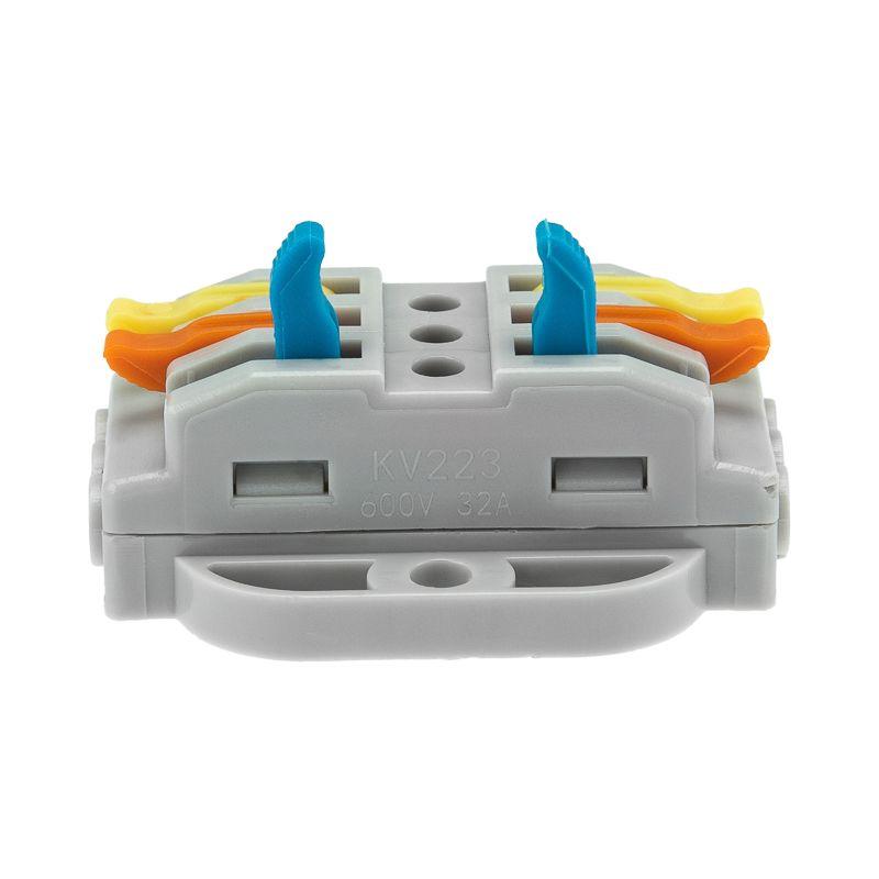 Клемма строительно-монтажная СМК проходная 3п 0.08-4кв.мм с монтажной площадкой сер. (блист.5шт) Rexant 07-6263-5