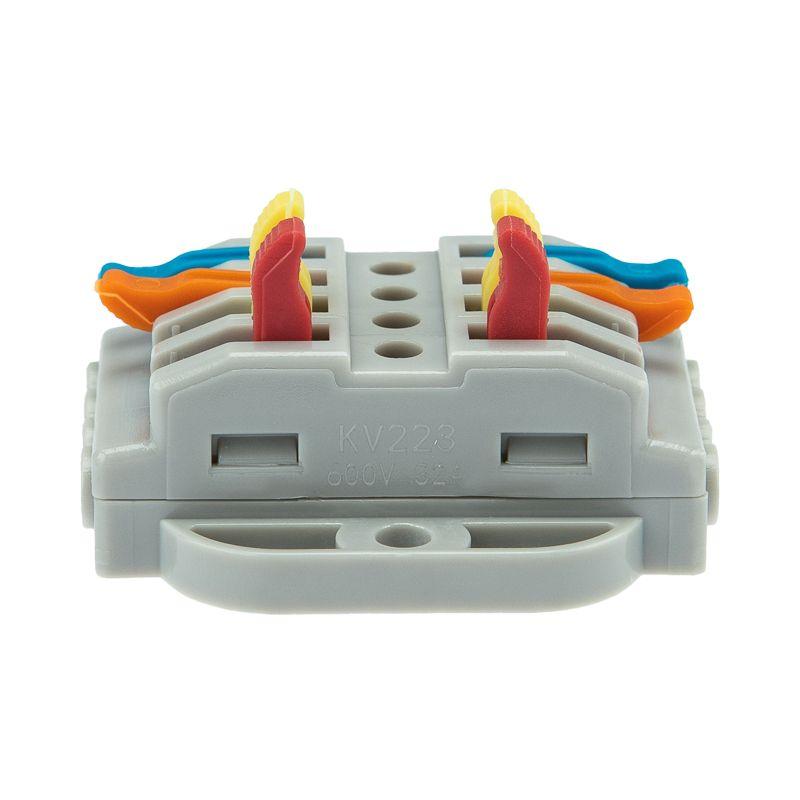 Клемма строительно-монтажная СМК проходная 4п 0.08-4кв.мм с монтажной площадкой сер. (блист.5шт) Rexant 07-6264-5