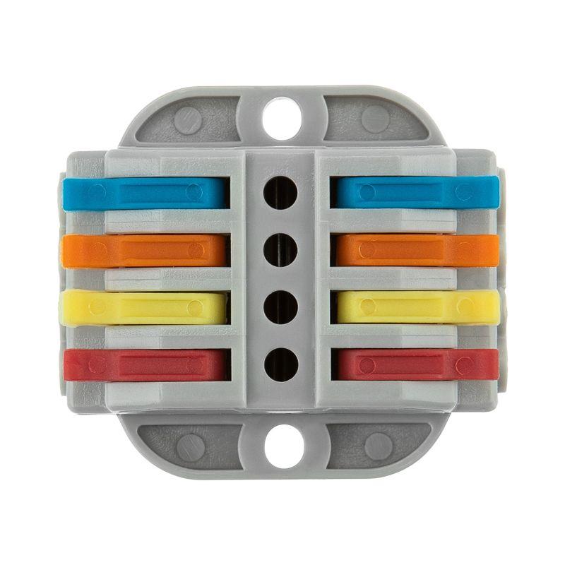 Клемма строительно-монтажная СМК проходная 4п 0.08-4кв.мм с монтажной площадкой сер. (блист.5шт) Rexant 07-6264-5