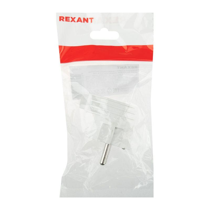 Вилка Евро угловая 16А с заземл. бел. Rexant 11-8954