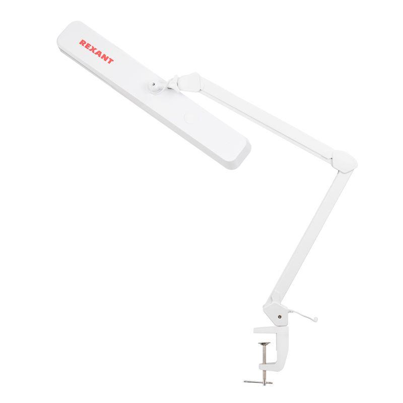 Настольная бестен лампа на струбцине, 324 SMD LED диммер белая