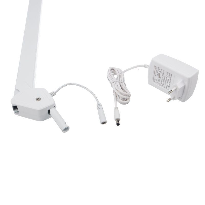 Настольная бестен лампа на струбцине, 324 SMD LED диммер белая