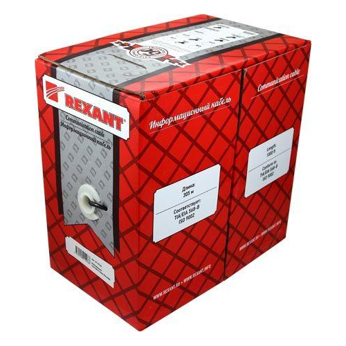 Кабель FTP 2х2х(0.16х7) кат.5е медь мж 305м (м) Rexant 01-0125