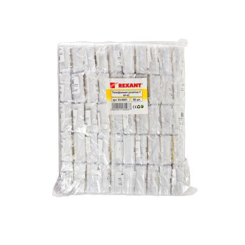Розетка телефонная 1-м ОП RJ11 бел. Rexant 03-0001