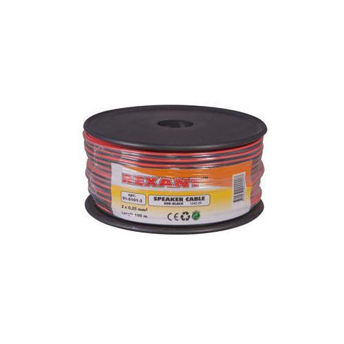 Кабель Stereo 2х0.25 Red/Black 100м (м) Rexant 01-6101-3