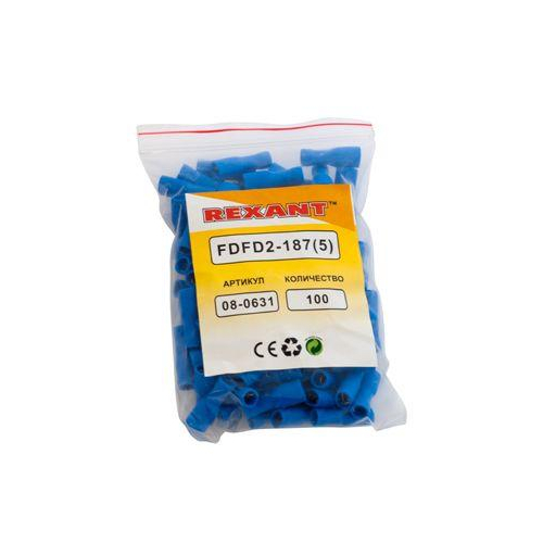 Клемма плоская изол. (штекер) VF 2-187(8) А Rexant 08-0631