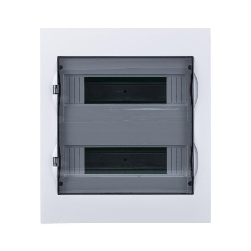 Распределительный щит, бокс EASY9 встраивается в стену с прозрачной дверью 2 ряда 24 модуля