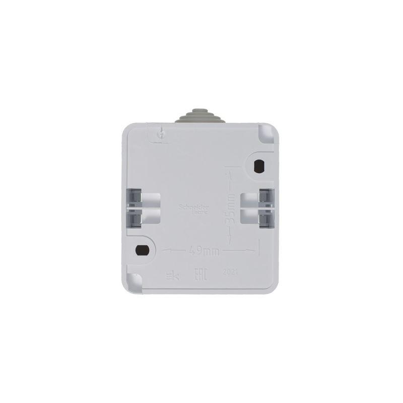 Розетка 1-местная ОП Этюд 16А IP44 250В с заземлением защитные шторки с крышкой белый