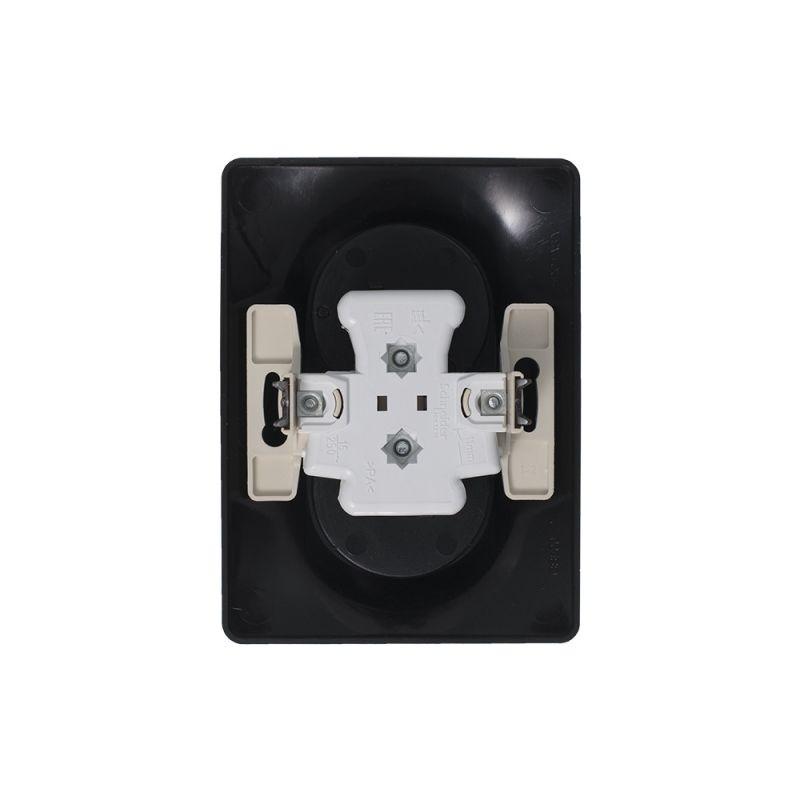 Розетка 2-м СП Glossa 16А IP20 без заземл. в сборе антрацит SchE GSL000720