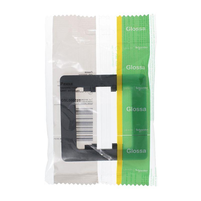 Рамка 1-м Glossa антрацит SchE GSL000701