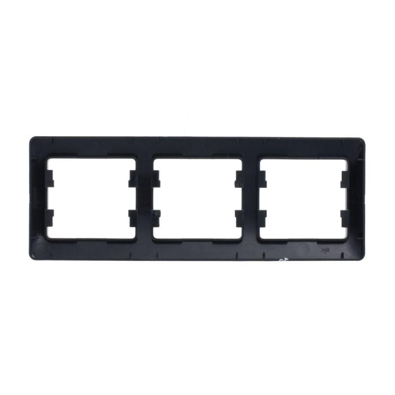 Рамка 3-м Glossa горизонт. антрацит SchE GSL000703