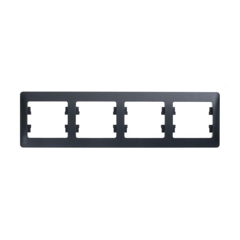 Рамка 4-м Glossa горизонт. антрацит SchE GSL000704