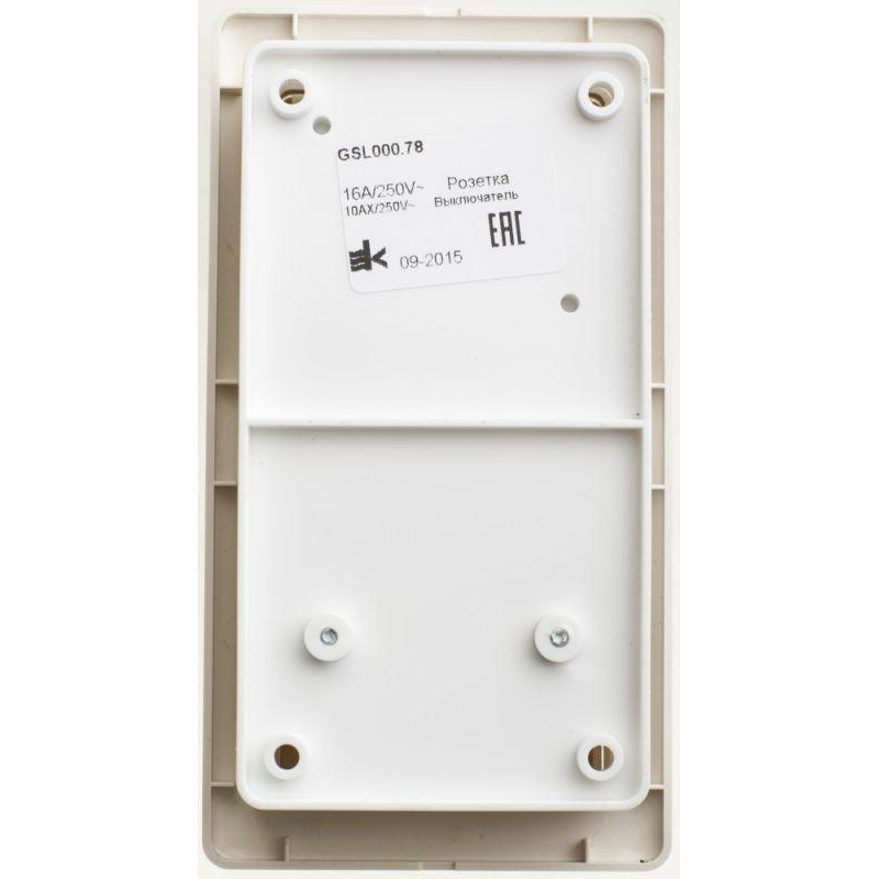 Блок комбинированный GLOSSA розетка защ. шторки с заземл. + выкл. 3-кл. беж. SchE GSL000278
