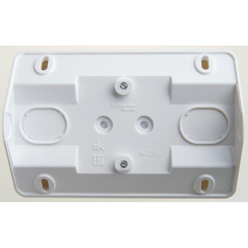 Розетка угловая 2-местная ОП Этюд 16А IP20 без заземления без защитных шторок белая