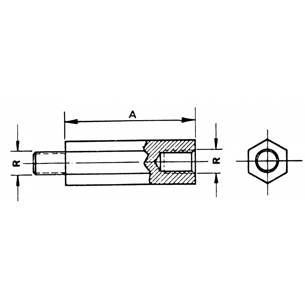 Проставка шестигранная М6 H 50 SchE NSYEX506