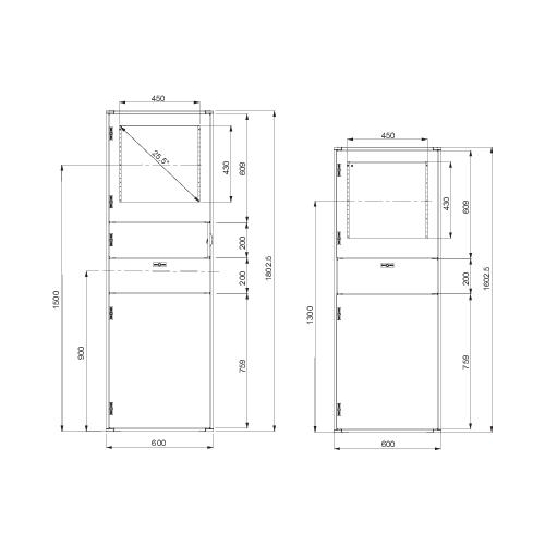 Шкаф Sf для установки ПК 1600х600х600 SchE NSYSF16660PC