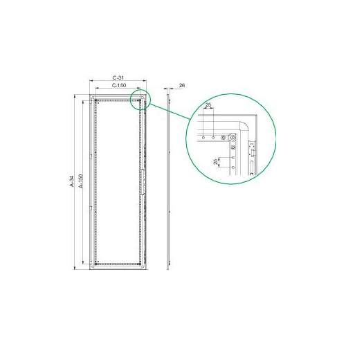 Дверь сплошная Sf/Sm 1200х600 SchE NSYSFD126